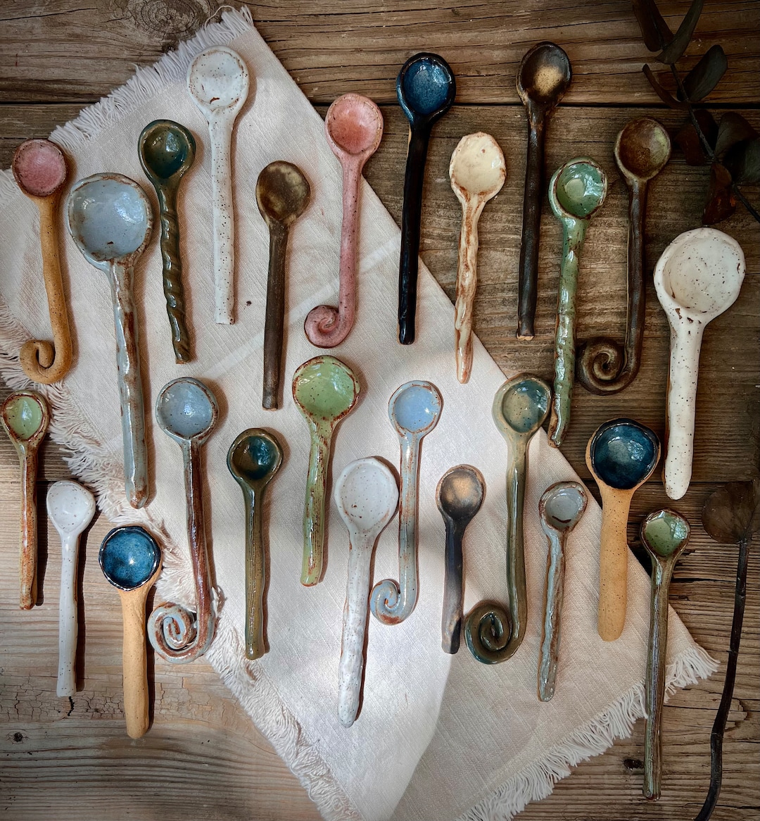 Ceramic Spoons, Stirring Spoons, Handmade Ceramic Spoons, Handmade