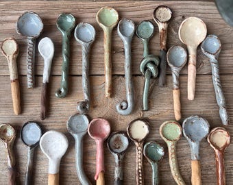 Ceramic Spoons, Stirring Spoons, Handmade Ceramic Spoons, Handmade Pottery Spoons, Minimalist Decor, Handmade Spoons, Organic Shapes Spoons