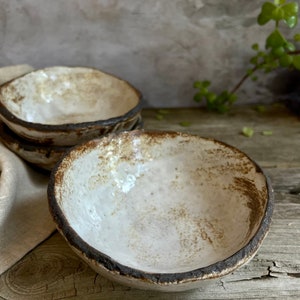 Ceramic Bowls, Handmade Bowls, Rustic Bowls, Minimalist Stoneware, Handmade Ceramic Bowls, Ceramic Soup Bowl, Tilted Bowl, Irregular Shape image 7