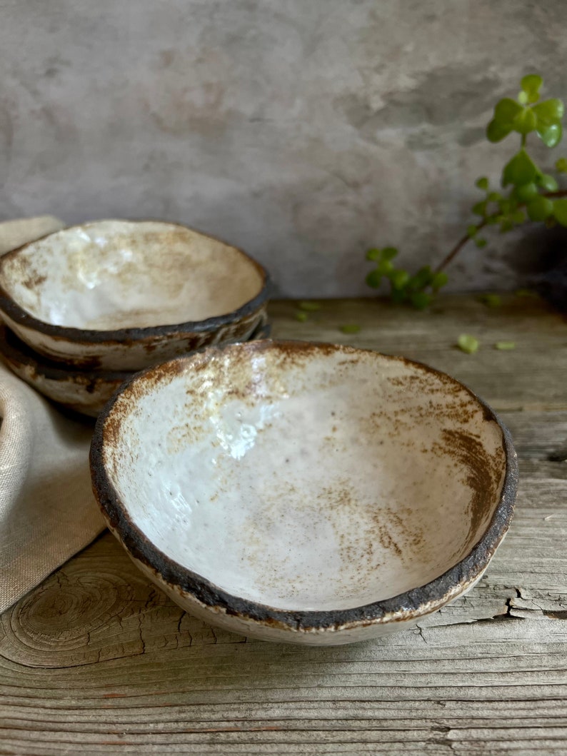 Ceramic Bowls, Handmade Bowls, Rustic Bowls, Minimalist Stoneware, Handmade Ceramic Bowls, Ceramic Soup Bowl, Tilted Bowl, Irregular Shape image 7