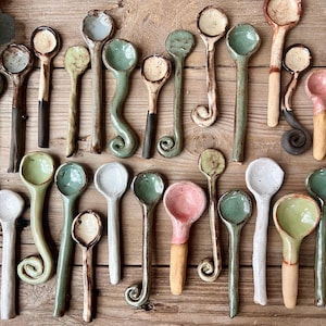 Ceramic Spoons, Stirring Spoons, Handmade Ceramic Spoons, Handmade Pottery Spoons, Minimalist Decor, Handmade Spoons, Christmas Gift, Gifts