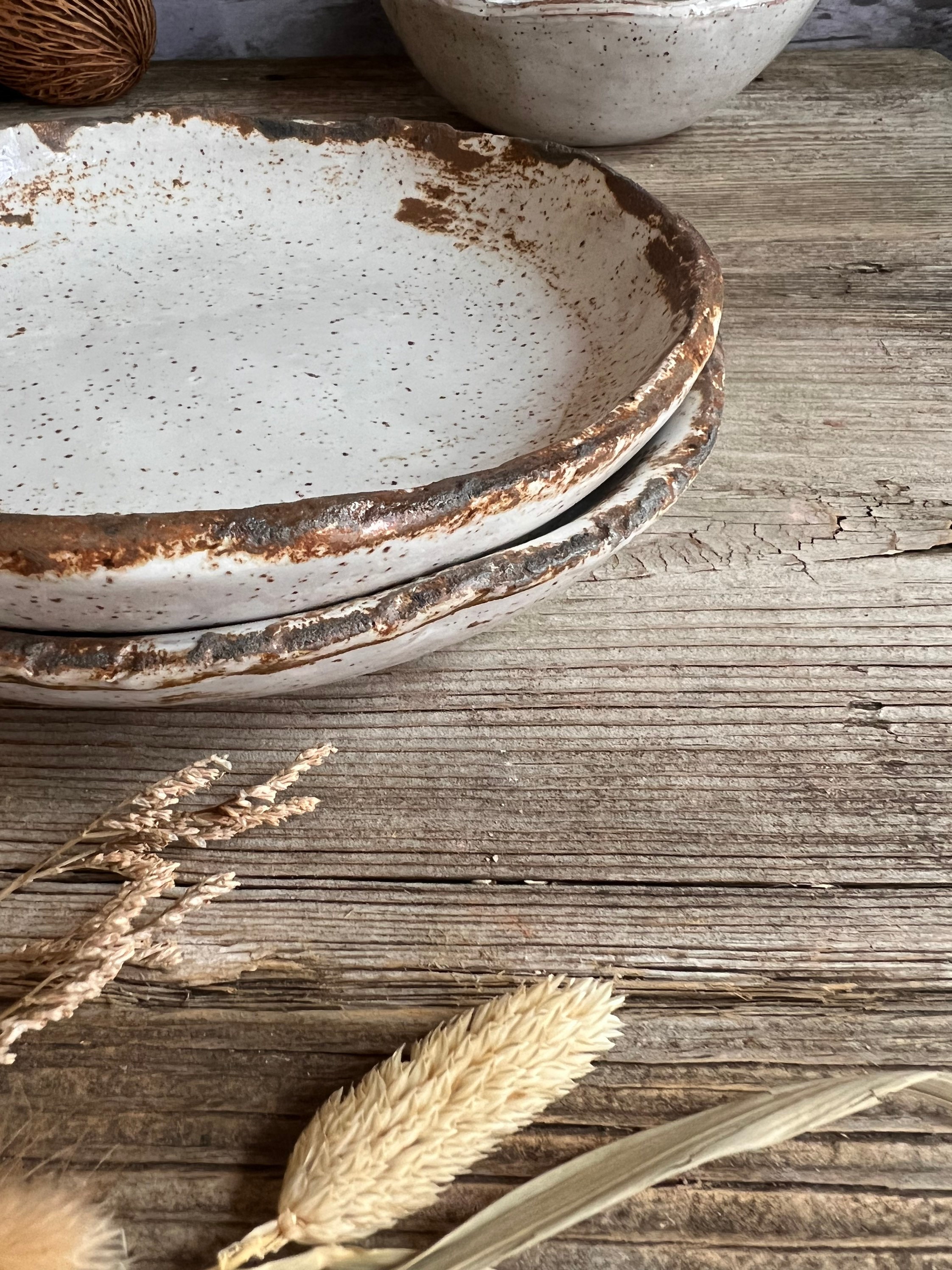 Rustic Bowl Set Ceramic Bowl, White Bowls, Rustic Bowls, Pasta Bowl, Ceramic Pasta Bowl ...