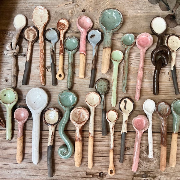 Ceramic Spoons, Stirring Spoons, Handmade Ceramic Spoons, Handmade Pottery Spoons, Minimalist Decor, Handmade Spoons, Organic Shapes Spoons