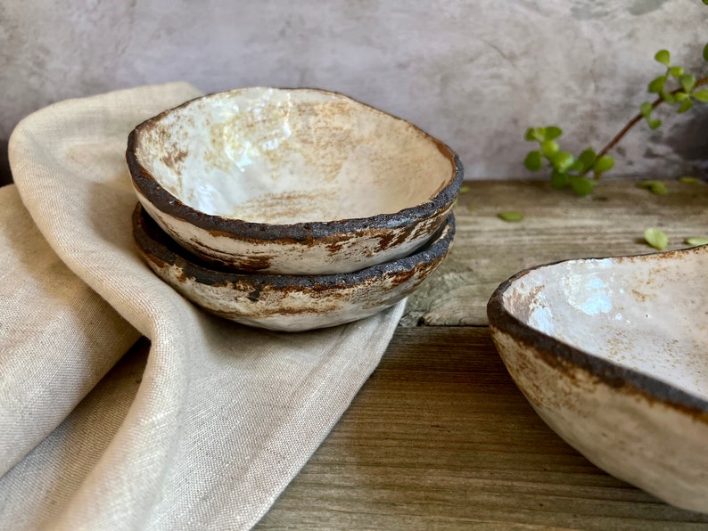 Ceramic Bowls, Handmade Bowls, Rustic Bowls, Minimalist Stoneware, Handmade Ceramic Bowls, Ceramic Soup Bowl, Tilted Bowl, Irregular Shape image 6