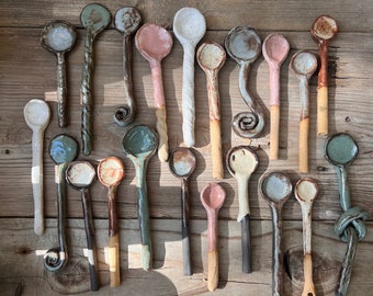 Ceramic Spoons, Stirring Spoons, Handmade Ceramic Spoons, Handmade Pottery Spoons, Minimalist Decor, Handmade Spoons, Organic Shapes Spoons