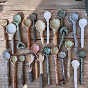Ceramic Spoons, Stirring Spoons, Handmade Ceramic Spoons, Handmade Pottery Spoons, Valentines Day Gift, Gift For Her, Organic Shapes Spoons image 6