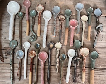 Ceramic Spoons, Stirring Spoons, Handmade Ceramic Spoons, Handmade Pottery Spoons, Minimalist Decor, Handmade Spoons, Organic Shapes Spoons