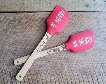 Eat, drink and be merry spatula with engraved handle. Dave Matthews Band inspired engraved spatula. dmb gifts. dmb Christmas gifts.