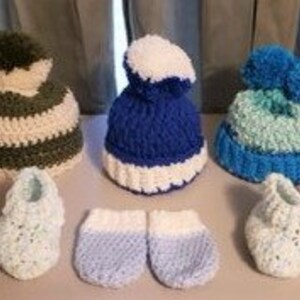 Knit Baby Hats, Mittens, Booties