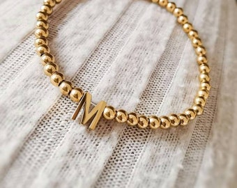 Partnerarmband mit Buchstabe Edelstahl / Buchstaben Armband gold / Armband personalisiert / Armband Wunschtext gold / Initial Armband Paare