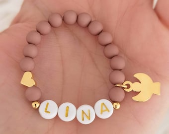 Baby bracelet with name / mother child bracelet set / guardian angel bracelet baby / angel bracelet baby heart / name bracelet child / bracelet birth