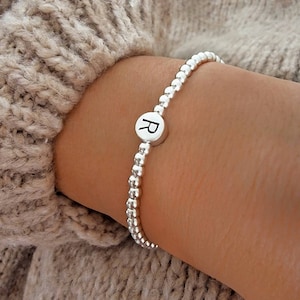 Buchstaben Armband /  Partnerarmband Personalisiert mit Wunschtext / Perlenarmband gold / Armbänder mit Buchstabe / Initial Armband rose