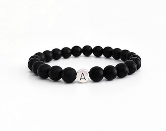Partnerarmband mit Buchstabe silber / Armband Wunsch Gravur Initial / Liebes Partner Geschenk Idee / Pärchen Armband personalisiert Freunde