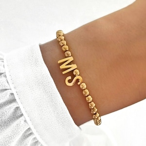 Partner bracelet stainless steel personalized with desired text and letters gold bracelets for couples / individual jewelry / desired initials