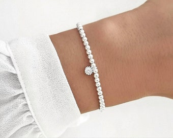 925 real silver pearl bracelet / pearl bracelet silver / filigree bracelet / delicate silver bracelet / pearl bracelet silver zircon