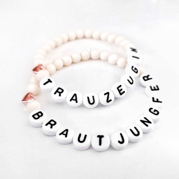 Name bracelet bracelet wedding ceremony bride bridesmaid flower girl bachelor party best man maid of honor rose gold cream silver