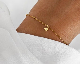 Stern Armkette gold und silber wasserfest / Gold Armband mit Stern / Stern Armband / Zirkon Armband mit einem Stern / Frauen Armketten