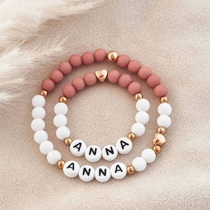 Pulsera de bebé con nombre / pulsera con nombre de niño / regalo para mamá / pulsera para recién nacido / pulsera de bebé de oro rosa / pulsera de bautismo / pulsera de nacimiento