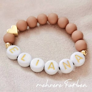Pulsera bebé con nombre / set pulsera madre hijo / pulsera mamá Día de la Madre / pulsera pareja con corazón / pulsera nombre niño / corazón letra