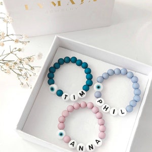 Baby Armband Name / Armband Geburt / Baby Schutz Armband / Baby Nazar Boncuk Armband / Kinder Armband Buchstabe / Namensarmband Baby Kind
