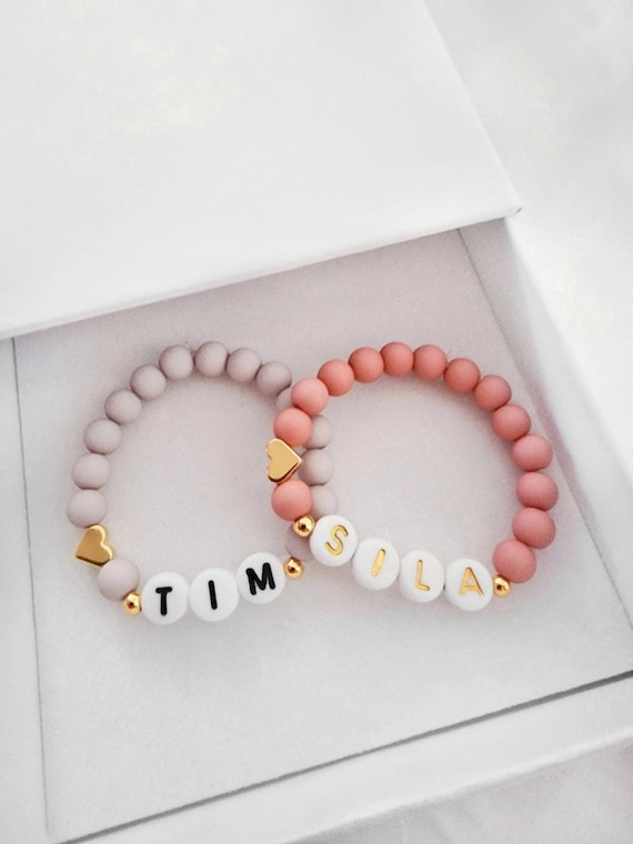 Baby Child Bracelet With Name and Heart Mother Child Bracelet