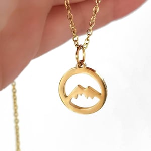 Necklace with mountain pendant waterproof / mountain necklace / travel necklace / hiking necklace / necklace mountain women's necklace with motif