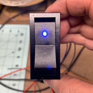 Large Black Rocker Switch with LED