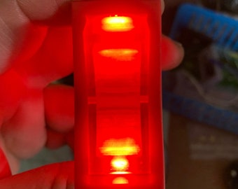Translucent Red on Red Star Wars Inspired Large Rocker Switch with LEDs