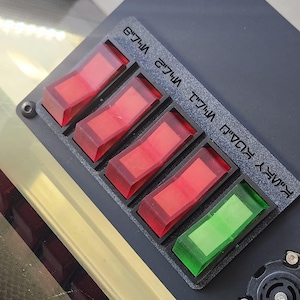 Large RED Mandalorian Razor Crest Star Wars Inspired Rocker Switch with 2 LEDs