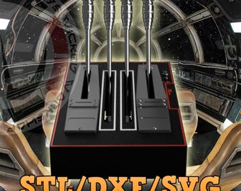 Star Wars Smuggler&#39;s Run Hyperdrive Controls Galaxy&#39;s Edge Inspired STL / DXF / SVG
