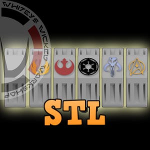Toggle Switch Slider Cover with logo's - 3D Print STL File - Six Styles