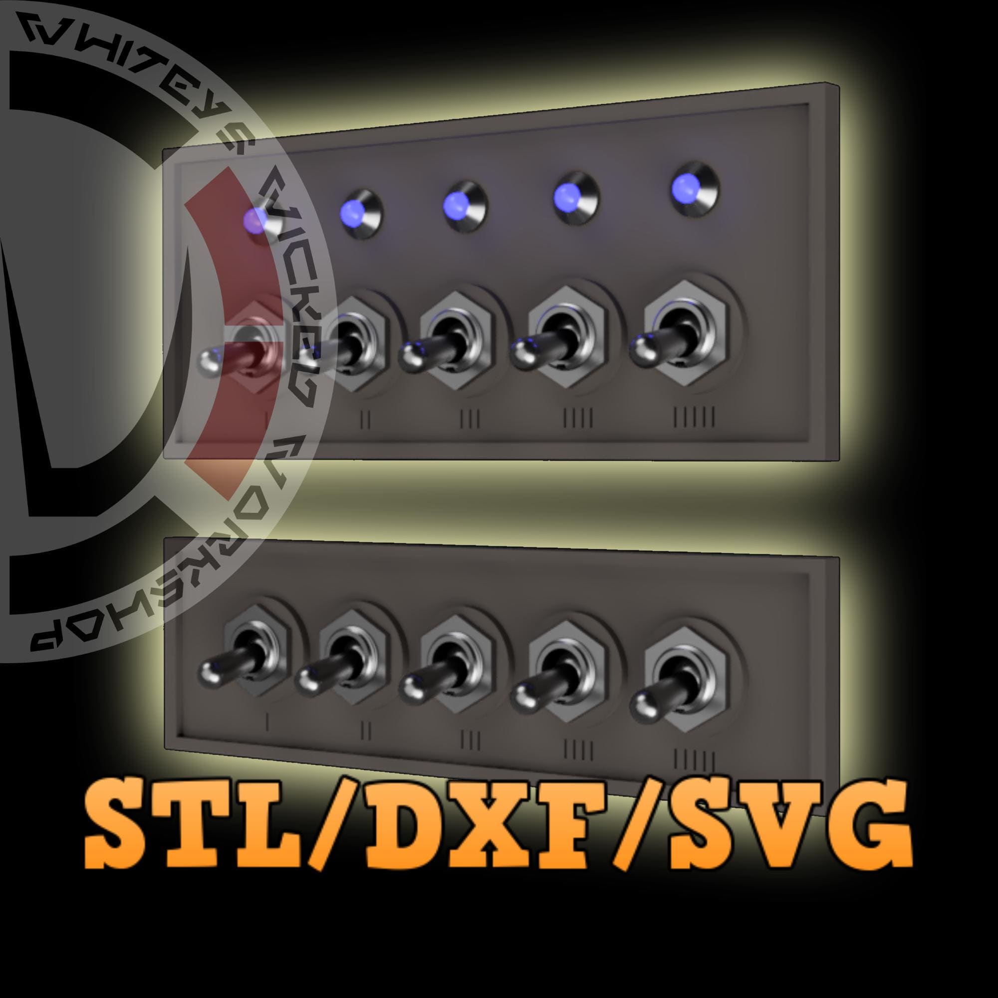 Led Toggle Switch Dashboard Panel DXF-SVG-STL 3D Print File - Etsy