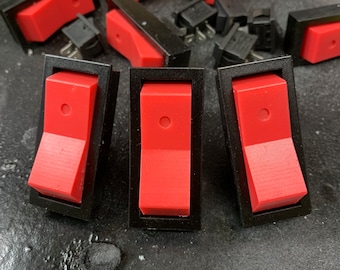 Large RED on BLACK Star Wars Inspired Rocker Switch with Dimple