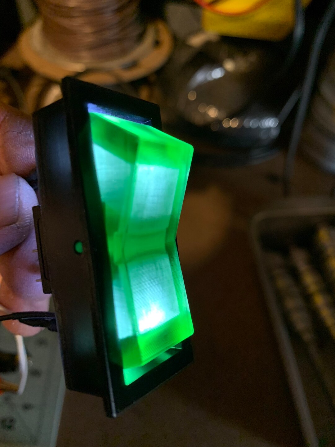 Translucent Green and Black Large Rocker Switch With 2 Leds - Etsy