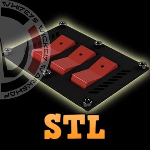 Plantilla/cubierta para interruptor basculante de 2, 3, 4, 5 y 6 ranuras - DXF/STL