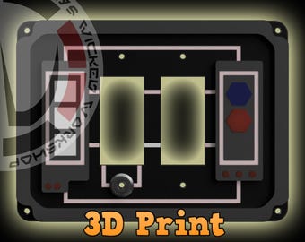 Star Wars Double Rocker Light Switch Cover: 3D Printed PLA Gray