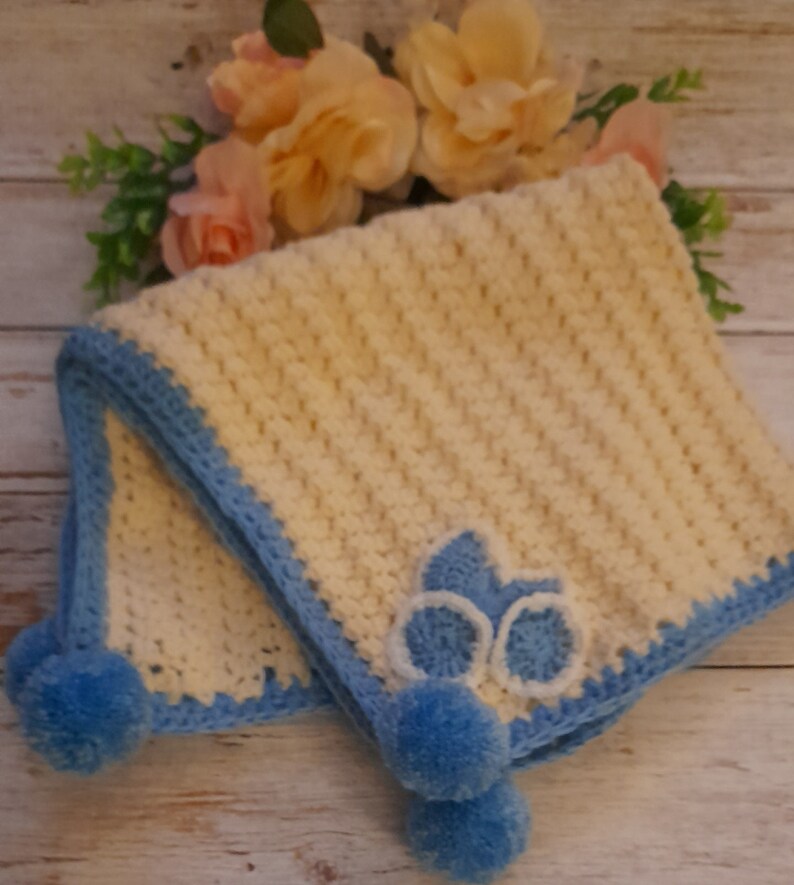 Baby Blanket With Pom Poms. Small Size for Pram Stroller Etsy