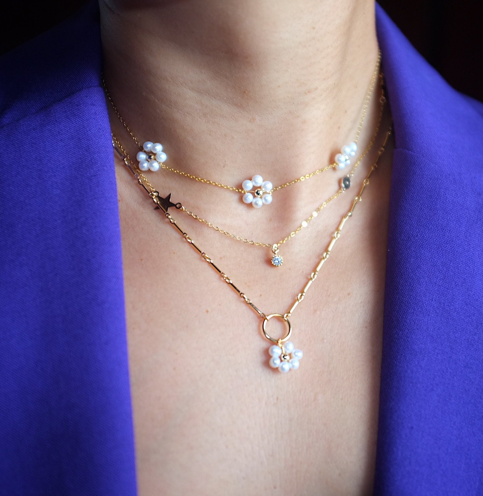 Hand Made Mini Fresh Water Pearl Daisy With 14k Gold Filled