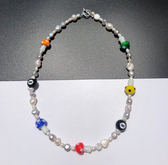 Mushroom Charm Station Seed Beaded Short Necklace – US Jewelry House