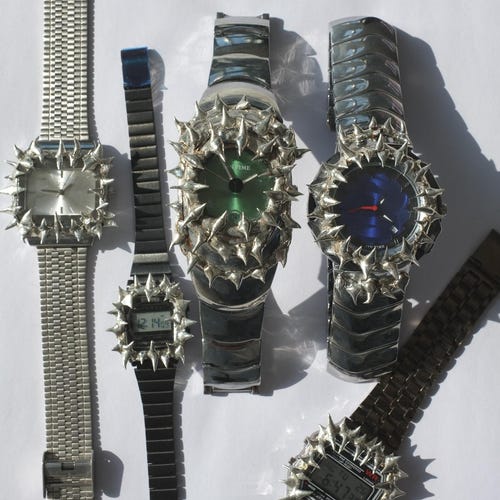Handmade Spiked Unisex Watch,women/men Watch, Spiky Gothic Handmade Spiked Unisex Watch,women/men Watch, Spiky Gothic