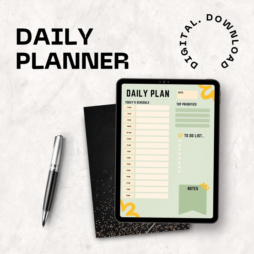 Cute Illustration Daily Planner Printable Planner Digital Daily Planner ...