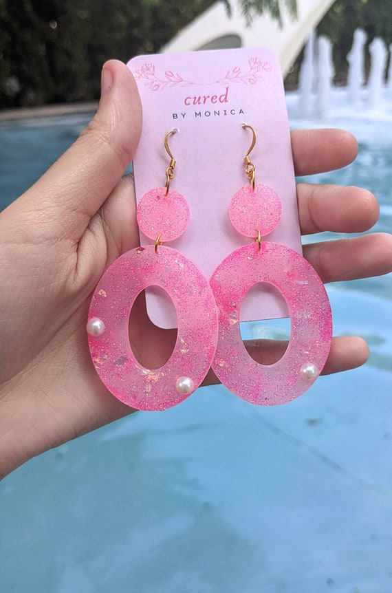 Glitter Pink Earring Glitter Pink Earring