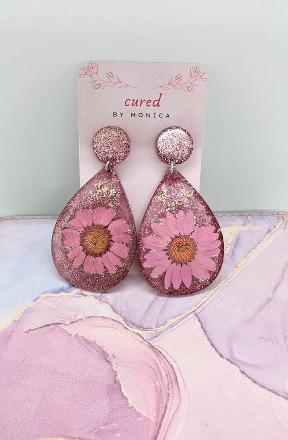Pink sparkly earrings sale