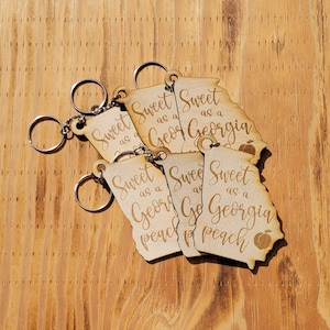 Sweet as a Georgia Peach Keychain