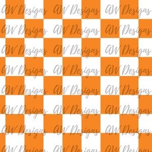 Tennessee Checkerboard Rocky Top GO VOLS GBO Orange and White Sublimation Design