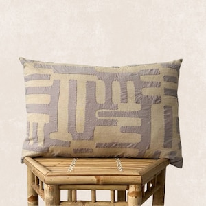 Abstract Purple Patchwork Pillow 40 x 60 cm Minimal Style Home Decor | Arteza