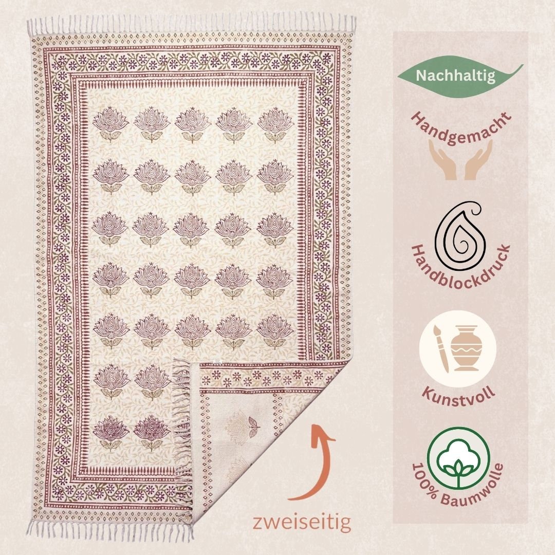 TWO SIDED Livingroom Rug 140 X 200 Cm Hippie Boho Rug Beige Carpet ...