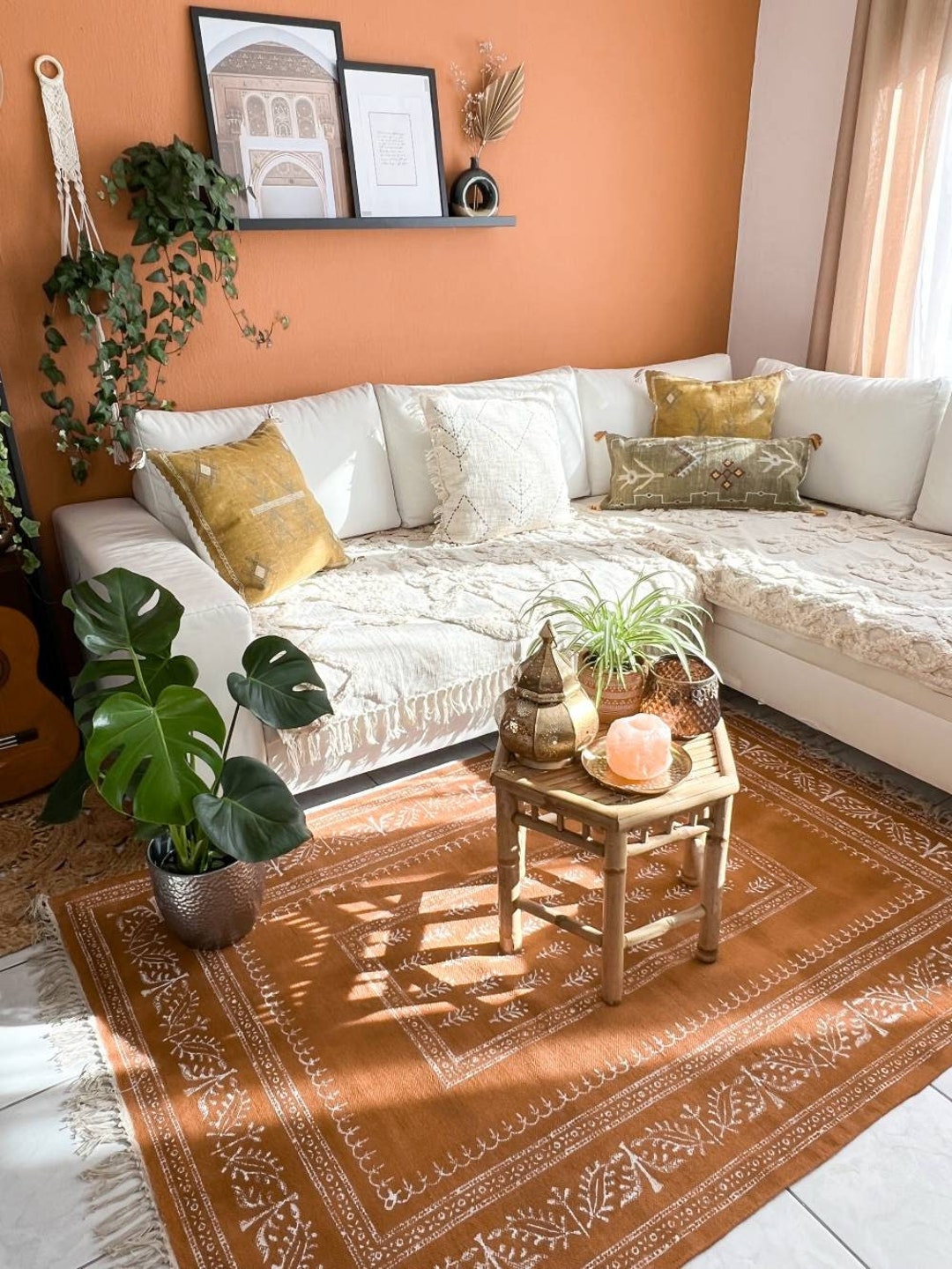Bohemian Rug 140x200 Cm Brown Large Hand Woven Area Rug for - Etsy