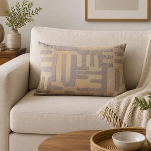 Abstract Purple Patchwork Pillow 40 x 60 cm Minimal Style Home Decor | Arteza