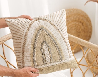 Macrame Boho Pillow Sofa Throw Cushion Decorative Pillow Handmade Gift | Yara